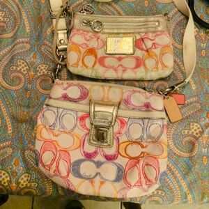 Vintage crossbody Coach bag with small wallet
